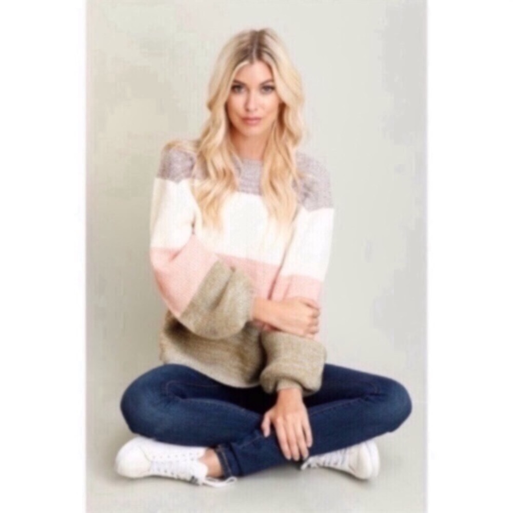 NWT Cozy Color Block Sweater